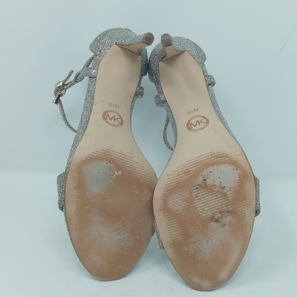 Michael kors gold sparkle shoes 6 1/2 medium 3 1/2"heel - Picture 7 of 8